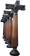 Picture of A SET OF SIX STAINED SOLID TEAKWOOD COLONIAL PILLARS