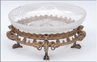 Picture of A fine and decorative Regency style Victorian silver, gold gilted oval fruit bowl holder