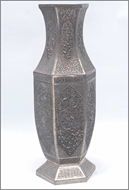 Picture of A very large hexagonal shaped Chinese silver vase (lot 9)