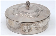 Picture of An English silver muffin box (lot 16)