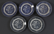 Picture of A collection of five Continental blue and white