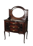 Picture of A Rosewood Ladies Dresser with an Oval Mirror