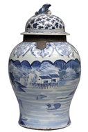 Picture of A Chinese blue and white baluster jar