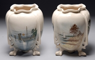 Picture of A pair of art-nouveau cream ware vases
