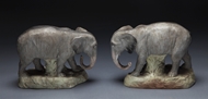 Picture of A pair of Continental unglazed ceramic elephants