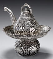 Picture of An late 19th century Indian (Rajasthani) silver ewer and basin