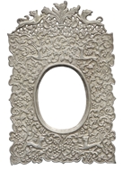 Picture of A silver frame with elaborate flaura and fauna