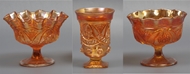 Picture of Two Carnival glass footed bowls