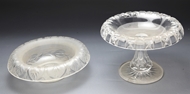 Picture of Two Continental, heavy cut and frosted glass fruit  bowl