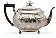 Picture of A George III silver tea pot