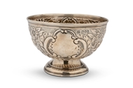 Picture of A silver sugar bowl with repousse decoration