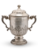 Picture of A silver twin handled trophy cup and cover
