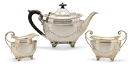 Picture of A late Victorian silver three piece tea set
