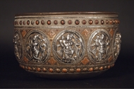 Picture of A COPPER AND SILVER CYLINDRICAL BOWL