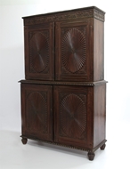 Picture of A COLONIAL ROSEWOOD SUNBURST CUPBOARD OR ALMIRAH