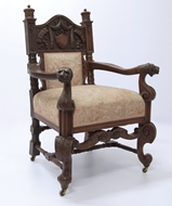 Picture of A MAHOGANY CORONATION DURBAR CHAIR