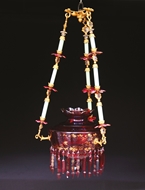 Picture of A BEAUTIFUL RED BOHEMIAN GLASS CHANDELIER
