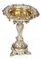 Picture of A VERY FINE AND INTRICATELY CARVED VICTORIAN PATTERN SILVER COMPORT/ FRUIT TAZZA
