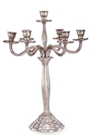 Picture of A GEORGIAN STERLING SILVER SEVEN LIGHT CANDELABRA