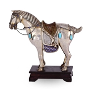 Picture of A CONTINENTAL SILVER & ENAMEL HORSE