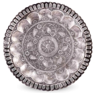Picture of A LATE MUGHAL SILVER ROUND PLATE