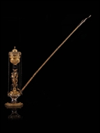 Picture of A LARGE HIGHLY DECORATIVE HOOKAH IN GILDED SILVER
