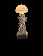 Picture of AN ALABASTER TABLE LAMP OF ROCOCCO INSPIRATION