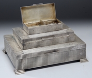 Picture of An art deco three - tier silver box