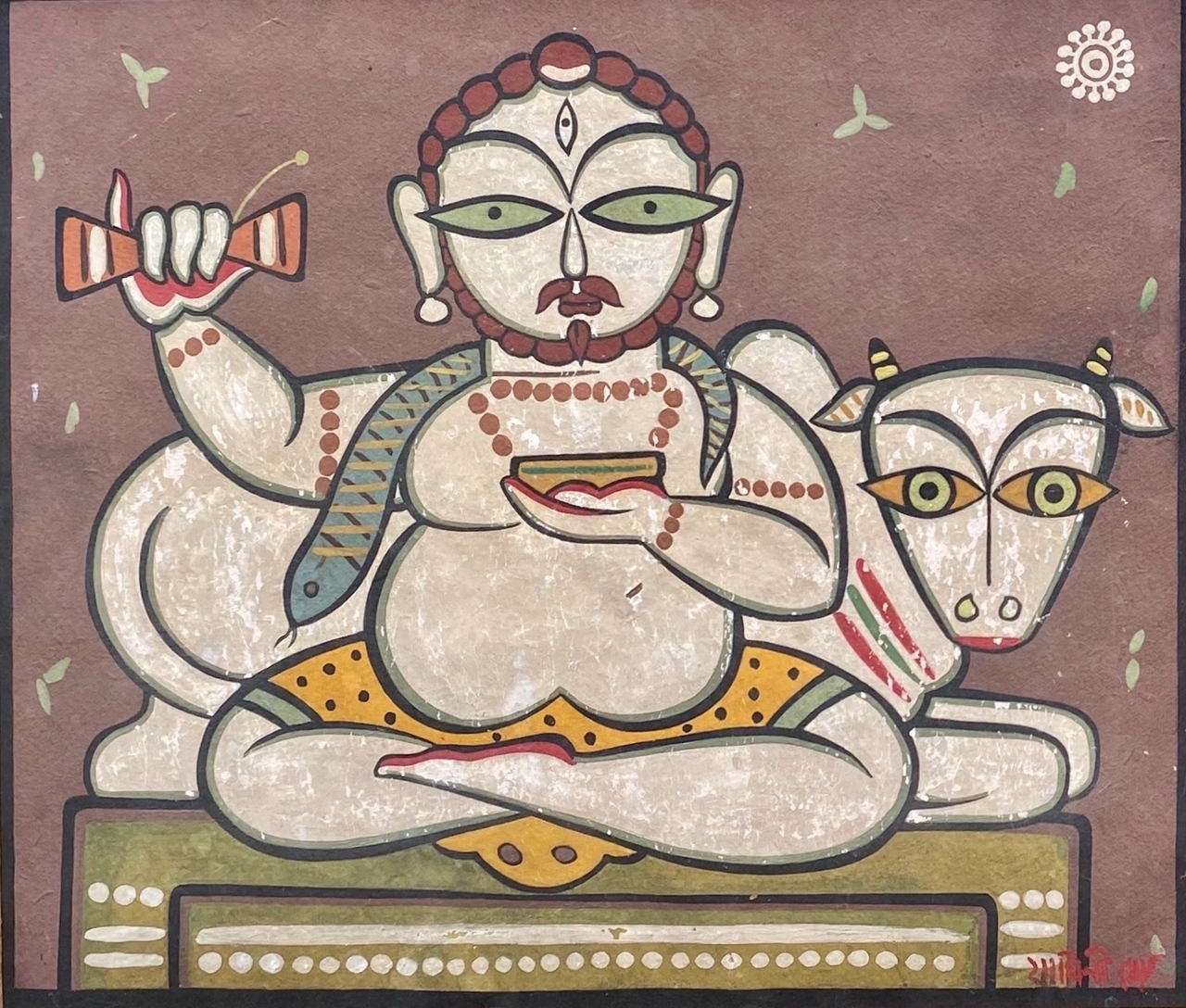 Jamini Roy | Untitled (Mother and Child) (ca. 1940s) | Artsy