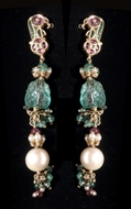 Picture of EMERALD, PEARL, RUBY AND DIAMOND EARRINGS
