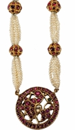 Picture of SOUTH-INDIAN RUBY BILLA PENDANT WITH PEARLS