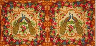 Picture of Colourful pictorial tapestry depicting Peacocks